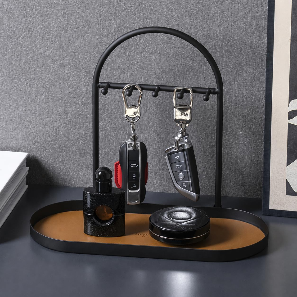 Metal & leather key stands